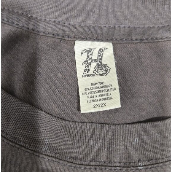 Hybrid Apparel Butterfly T-Shirt Women's 2X Gray Cap Sleeve Crew Neck - Picture 5 of 7